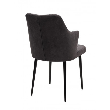Стул HERMAN Kashemir 980 Темный серо-коричневый, велюр / черный каркас М-City