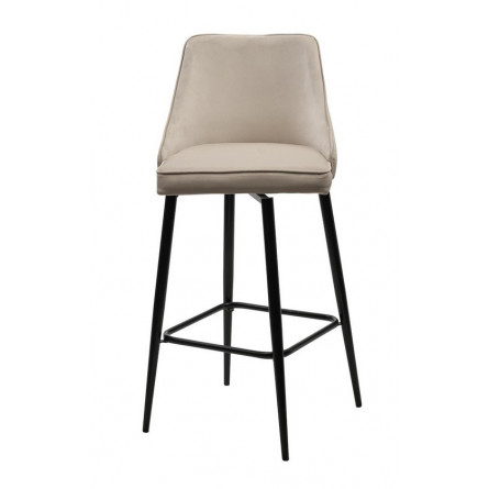 Барный стул ПАРКЕР H-06 Бежевый, велюр / черный каркас, поворот.360 град., М-City