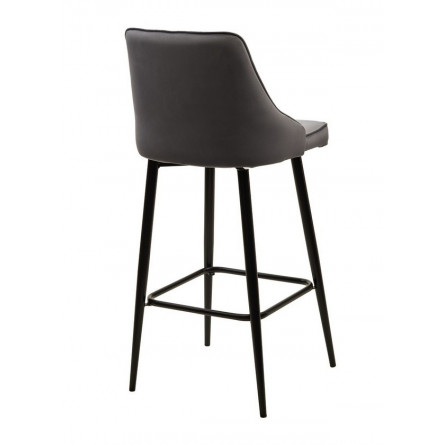 Барный стул ПАРКЕР H-14 Серый, велюр / черный каркас, поворот.360 град., М-City