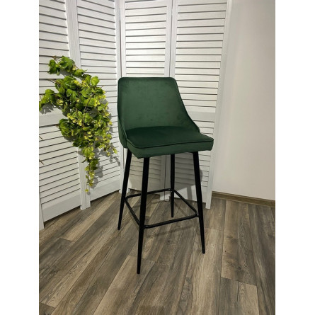 Барный стул ПАРКЕР H-30 Изумрудный, велюр / черный каркас, поворот.360 град., М-City