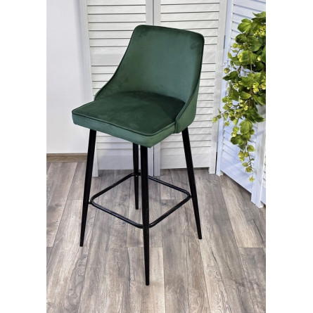 Барный стул ПАРКЕР H-30 Изумрудный, велюр / черный каркас, поворот.360 град., М-City