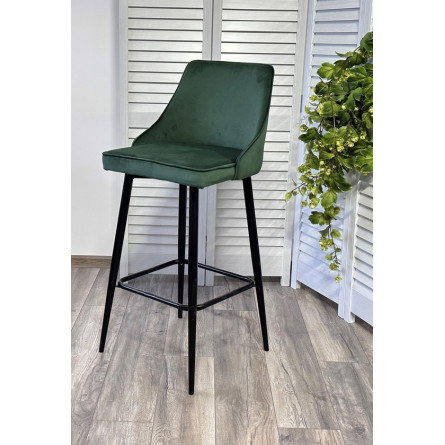 Барный стул ПАРКЕР H-30 Изумрудный, велюр / черный каркас, поворот.360 град., М-City