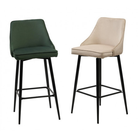 Барный стул ПАРКЕР H-30 Изумрудный, велюр / черный каркас, поворот.360 град., М-City