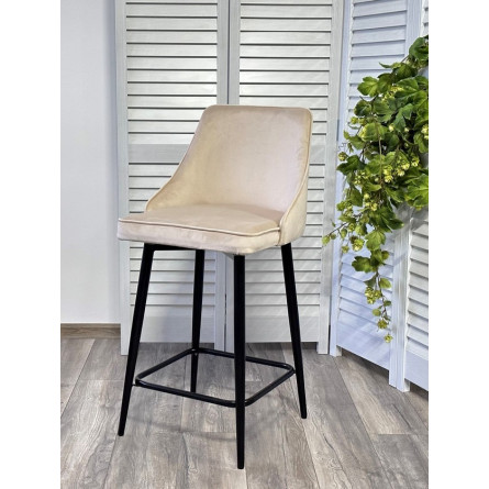 Полубарный стул ПАРКЕР H-06 Бежевый, велюр / черный каркас, поворот.360 град., М-City