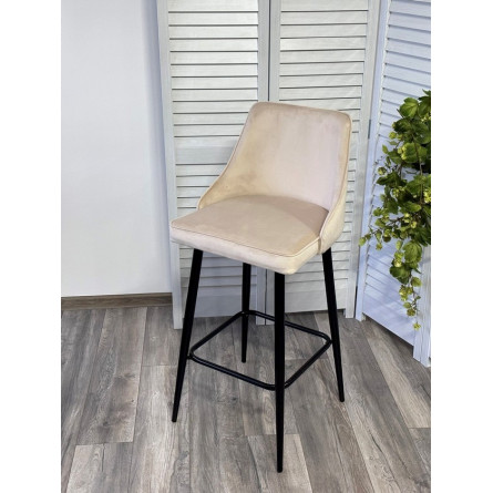 Полубарный стул ПАРКЕР H-06 Бежевый, велюр / черный каркас, поворот.360 град., М-City