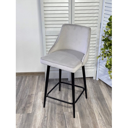 Полубарный стул ПАРКЕР H-09 Светло-серый, велюр / черный каркас, поворот.360 град., М-City