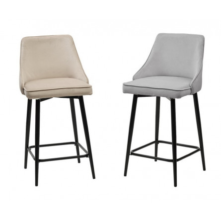 Полубарный стул ПАРКЕР H-09 Светло-серый, велюр / черный каркас, поворот.360 град., М-City