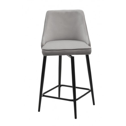 Полубарный стул ПАРКЕР H-09 Светло-серый, велюр / черный каркас, поворот.360 град., М-City