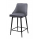 Полубарный стул ПАРКЕР H-14 Серый, велюр / черный каркас, поворот.360 град., М-City