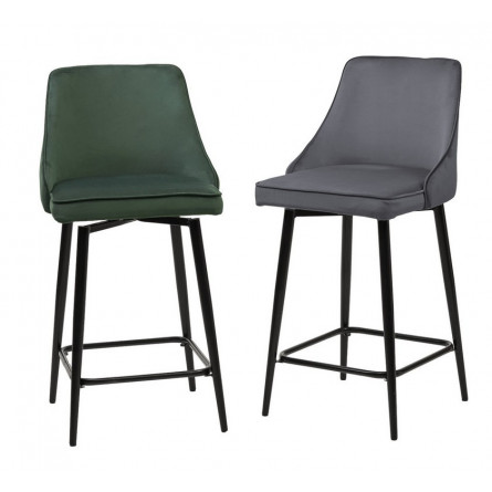 Полубарный стул ПАРКЕР H-14 Серый, велюр / черный каркас, поворот.360 град., М-City