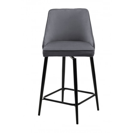 Полубарный стул ПАРКЕР H-14 Серый, велюр / черный каркас, поворот.360 град., М-City
