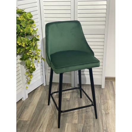 Полубарный стул ПАРКЕР H-30 Изумрудный, велюр / черный каркас, поворот.360 град., М-City