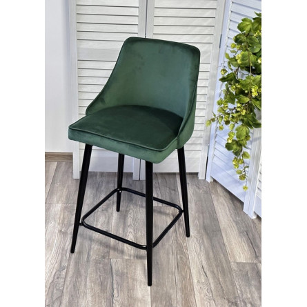 Полубарный стул ПАРКЕР H-30 Изумрудный, велюр / черный каркас, поворот.360 град., М-City