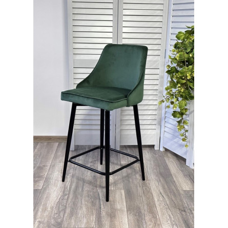 Полубарный стул ПАРКЕР H-30 Изумрудный, велюр / черный каркас, поворот.360 град., М-City