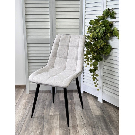 Стул CHIC HE622-20/ HE622-22 светло-серый, ткань/ черный каркас М-City