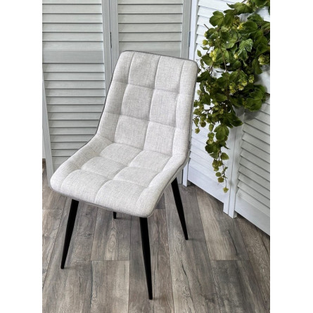 Стул CHIC HE622-20/ HE622-22 светло-серый, ткань/ черный каркас М-City