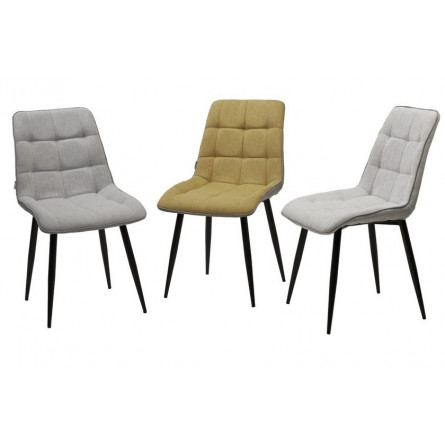 Стул CHIC HE622-20/ HE622-22 светло-серый, ткань/ черный каркас М-City