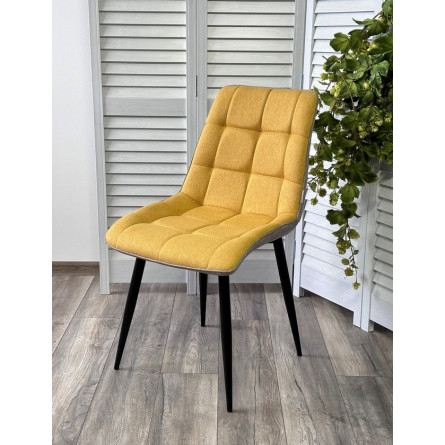 Стул CHIC VF-06/ VF-20 желтый/ серый, ткань/ черный каркас М-City