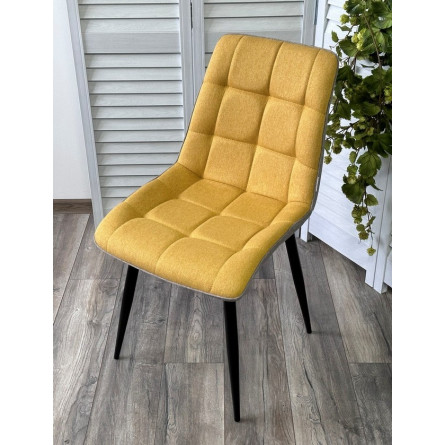 Стул CHIC VF-06/ VF-20 желтый/ серый, ткань/ черный каркас М-City