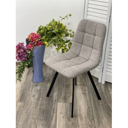 Стул CHILLI SQUARE TRF-08 теплый серый, ткань/ черный каркас М-City