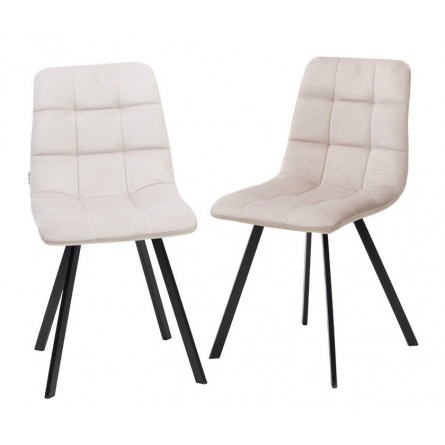 Стул CHILLI SQUARE G108-06 серебристо-серый, велюр/ черный каркас М-City