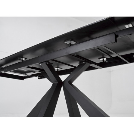 Стол ALEZIO 160 BIANCO TL-45 Белый мрамор матовый, испанская керамика/ черный каркас М-City