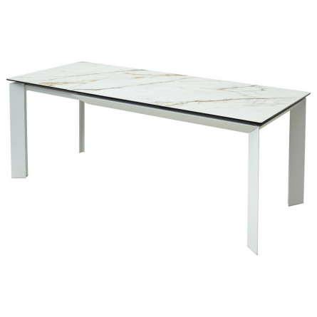 Стол CREMONA 160 KL-188 Контрастный мрамор / белый каркас М-City