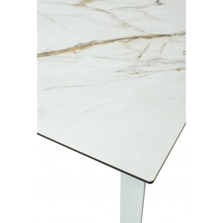 Стол CREMONA 160 KL-188 Контрастный мрамор / белый каркас М-City