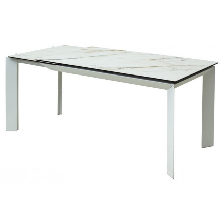 Стол CREMONA 160 KL-188 Контрастный мрамор / белый каркас М-City