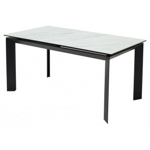 Стол CREMONA 160 KL-99 Белый мрамор матовый, итальянская керамика / черный каркас М-City