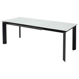 Стол CREMONA 160 KL-99 Белый мрамор матовый, итальянская керамика / черный каркас М-City