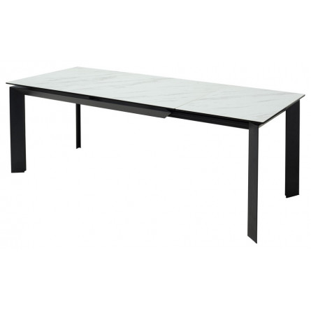 Стол CREMONA 160 KL-99 Белый мрамор матовый, итальянская керамика / черный каркас М-City