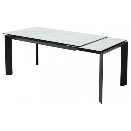 Стол CREMONA 160 KL-99 Белый мрамор матовый, итальянская керамика / черный каркас М-City