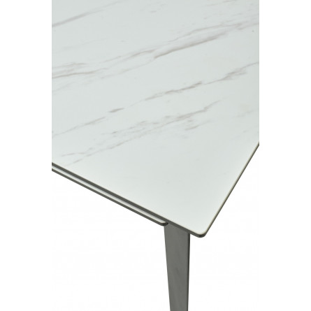 Стол CREMONA 160 KL-99 Белый мрамор матовый, итальянская керамика / черный каркас М-City