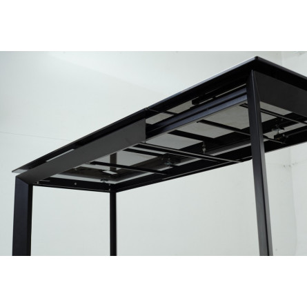 Стол CREMONA 160 KL-99 Белый мрамор матовый, итальянская керамика / черный каркас М-City