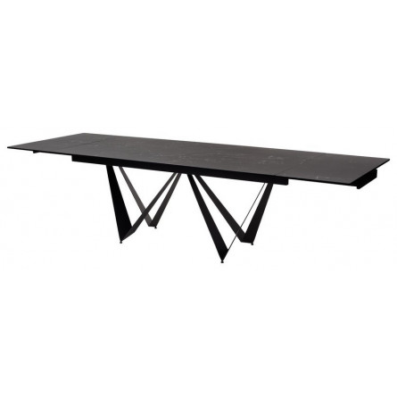 Стол RIETI 200 NERO KL-116 Черный мрамор матовый, итальянская керамика/ черный каркас М-City