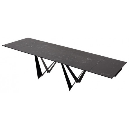 Стол RIETI 200 NERO KL-116 Черный мрамор матовый, итальянская керамика/ черный каркас М-City