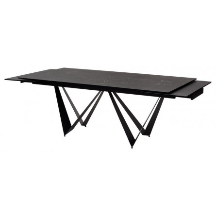 Стол RIETI 200 NERO KL-116 Черный мрамор матовый, итальянская керамика/ черный каркас М-City