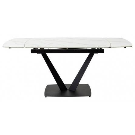 Стол ALATRI 120 MATT WHITE MARBLE SINTERED STONE / BLACK М-City