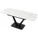 Стол ALATRI 120 MATT WHITE MARBLE SINTERED STONE / BLACK М-City Стол ALATRI 120 MATT WHITE MARBLE SINTERED STONE / BLACK М-City