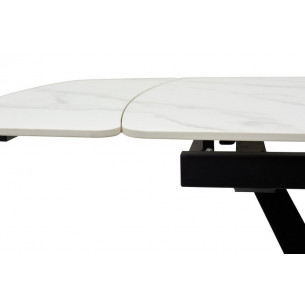 Стол ALATRI 120 MATT WHITE MARBLE SINTERED STONE / BLACK М-City