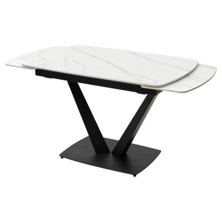 Стол ALATRI 120 MATT WHITE MARBLE SINTERED STONE / BLACK М-City