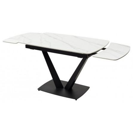 Стол ALATRI 120 MATT WHITE MARBLE SINTERED STONE / BLACK М-City