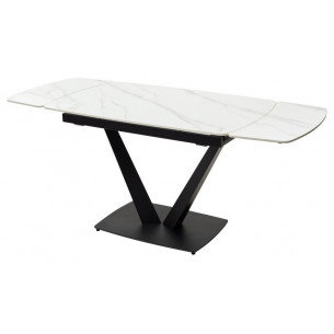 Стол ALATRI 120 MATT WHITE MARBLE SINTERED STONE / BLACK М-City