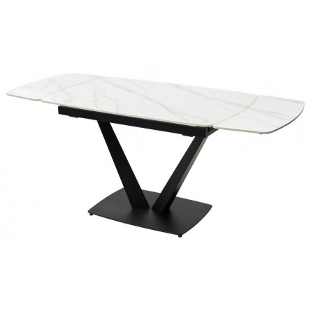 Стол ALATRI 120 MATT WHITE MARBLE SINTERED STONE / BLACK М-City