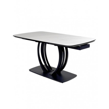 Стол MATERA 160 MARBLES KL-99 Белый мрамор матовый, итальянская керамика/ черный каркас М-City