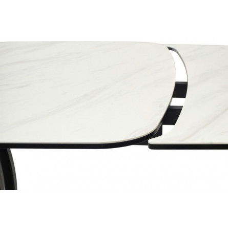 Стол MATERA 160 MARBLES KL-99 Белый мрамор матовый, итальянская керамика/ черный каркас М-City