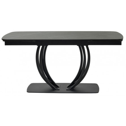 Стол MATERA 160 NERO KL-116 Черный мрамор матовый, итальянская керамика/ черный каркас М-City