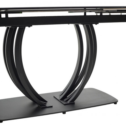 Стол MATERA 160 NERO KL-116 Черный мрамор матовый, итальянская керамика/ черный каркас М-City