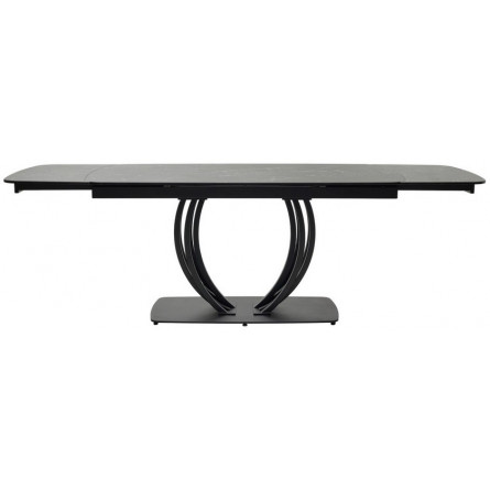 Стол MATERA 160 NERO KL-116 Черный мрамор матовый, итальянская керамика/ черный каркас М-City